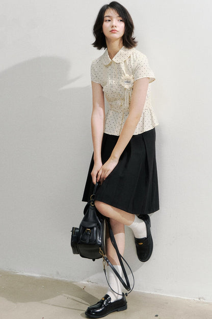 Polka Dot White Bow Girl Shirt