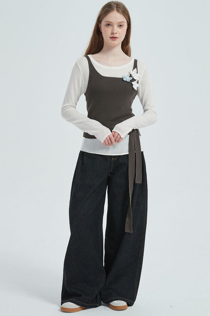 Autumn Floral Knitted Vest