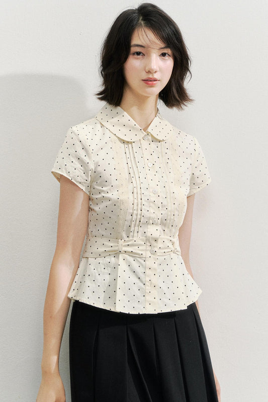 Polka Dot White Bow Girl Shirt