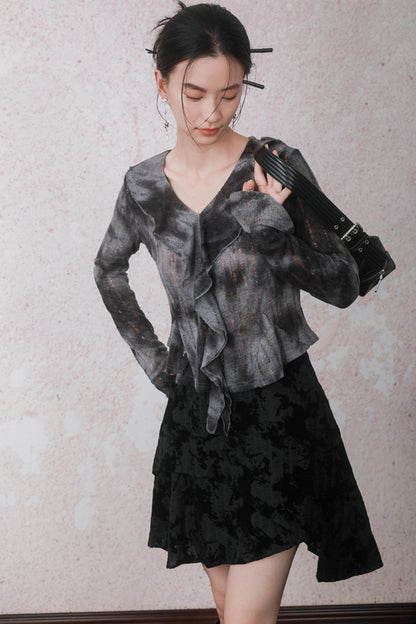 Autumn Staggered Asymmetrical Skirt