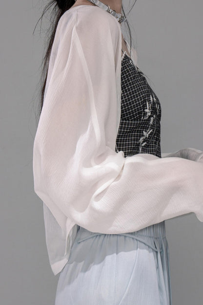 Cool Oxygen Bat-Sleeve Cardigan