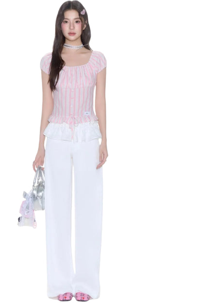 Stitched Straight Leg Pants