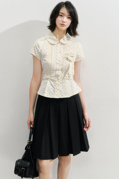 Polka Dot White Bow Girl Shirt