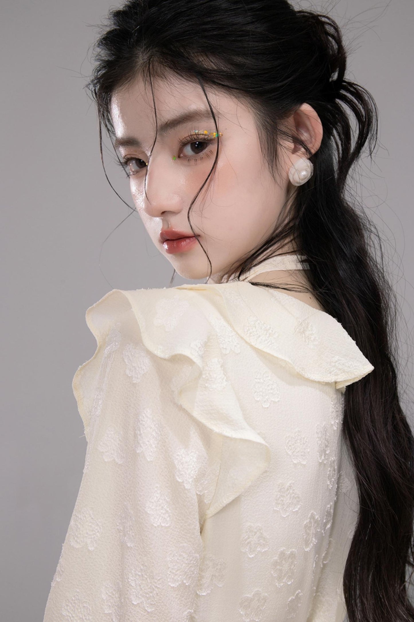 Water Ripple Green Halterneck Dress