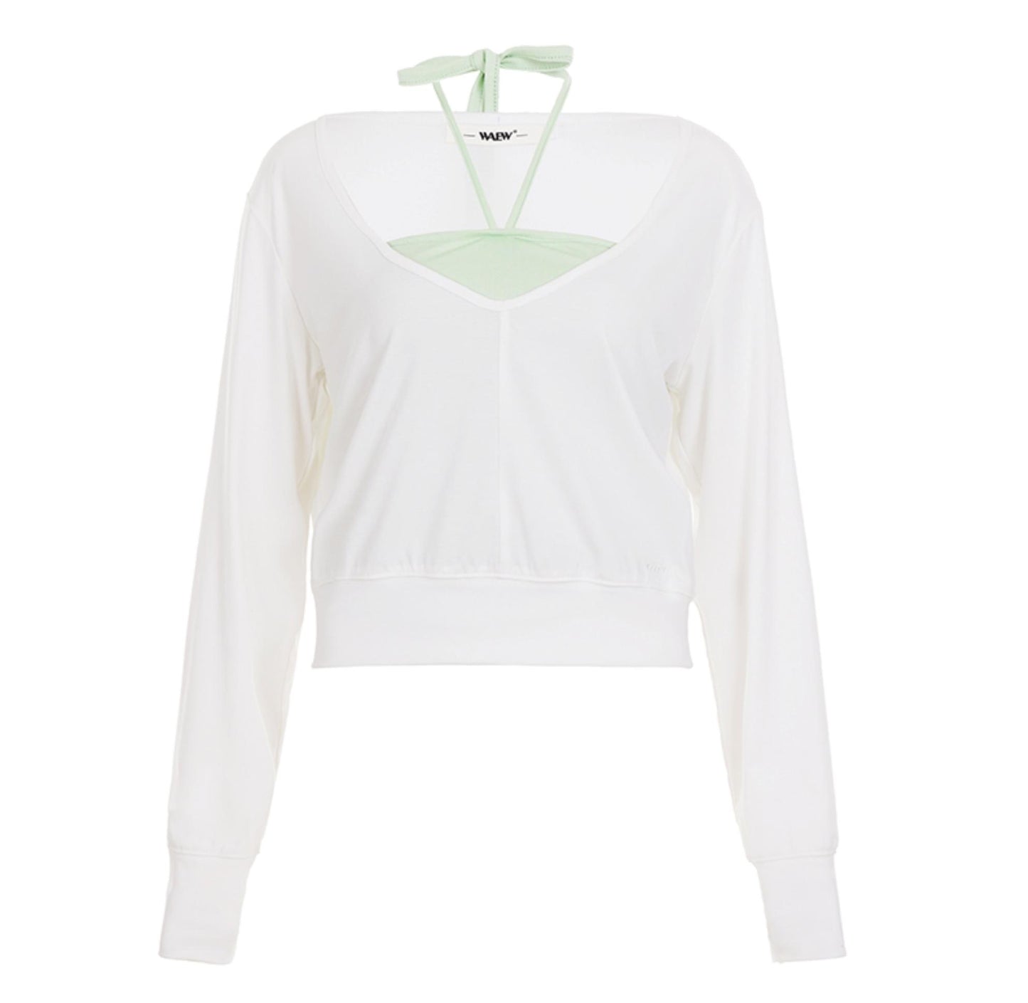 Layered Halterneck Long-Sleeved Tops