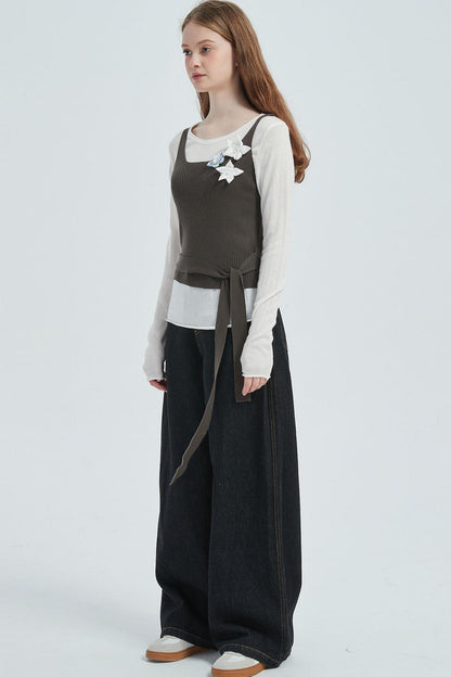 Autumn Floral Knitted Vest