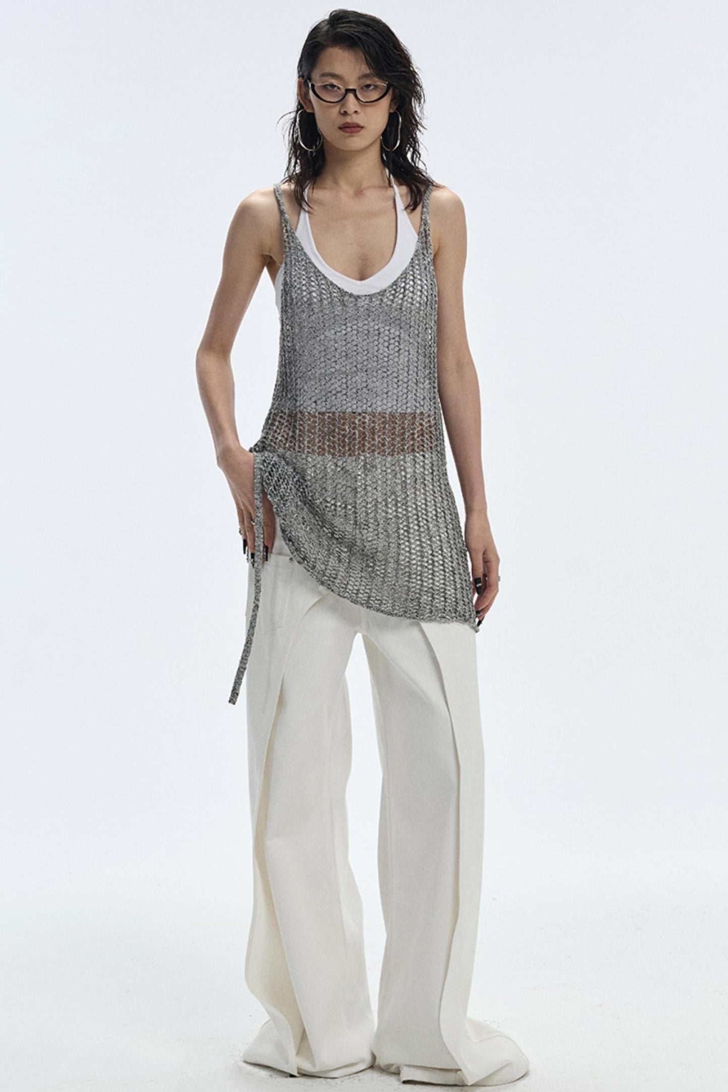 Design Two-Piece Zip-Up Wide-Leg Jeans