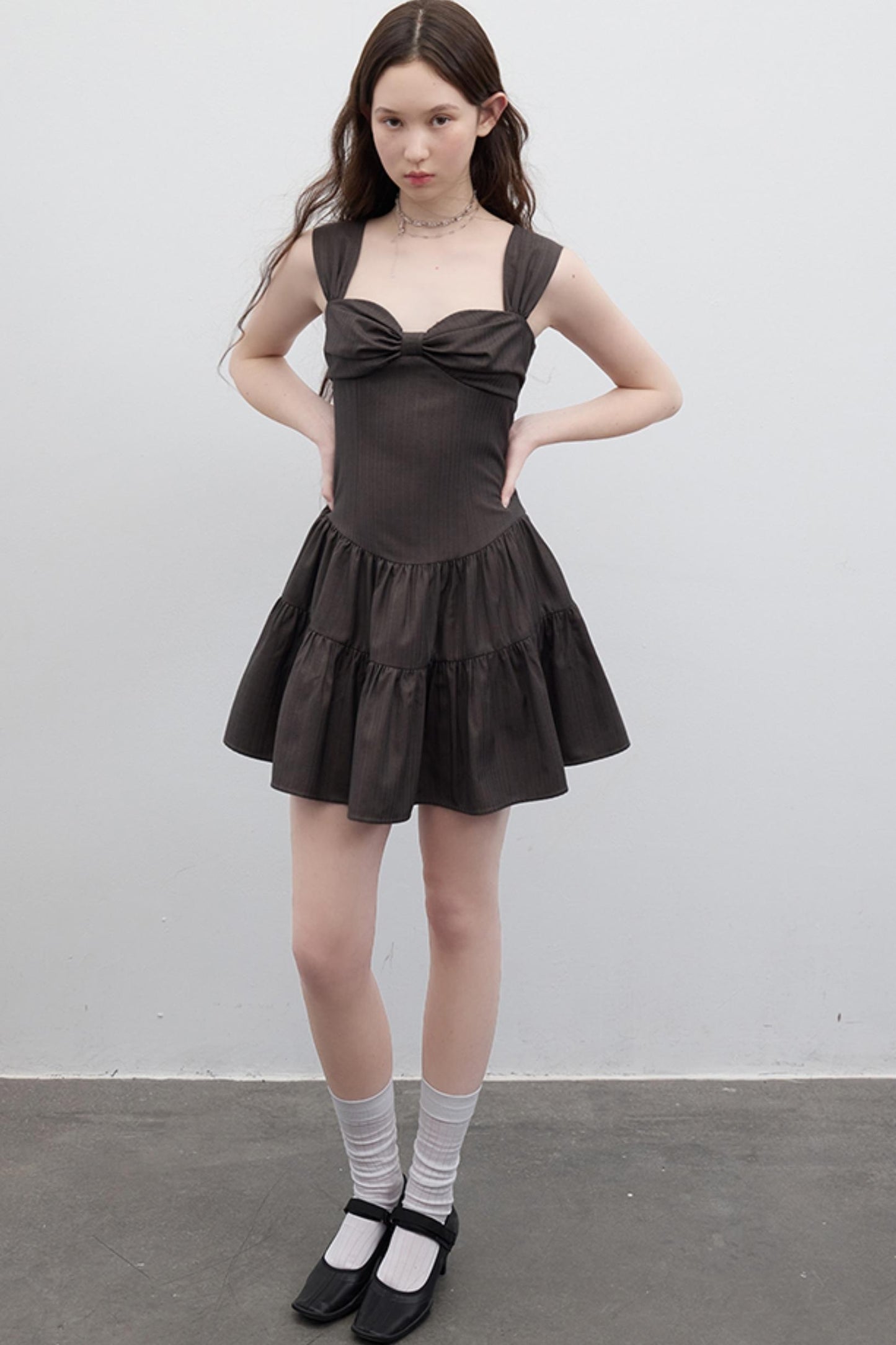 Brown Bow Ballroom Dress