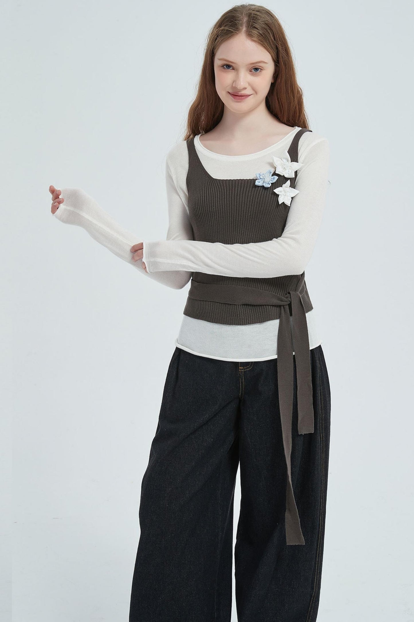 Autumn Floral Knitted Vest