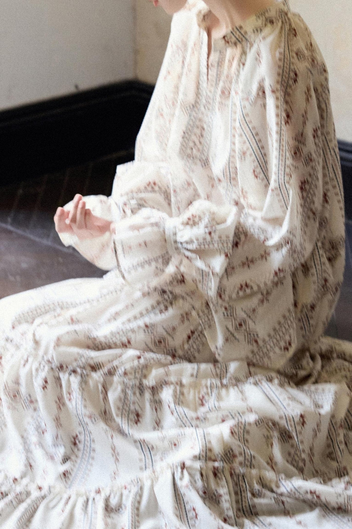 Romantic Ethnic Printed V-Neck Pullover Shirt