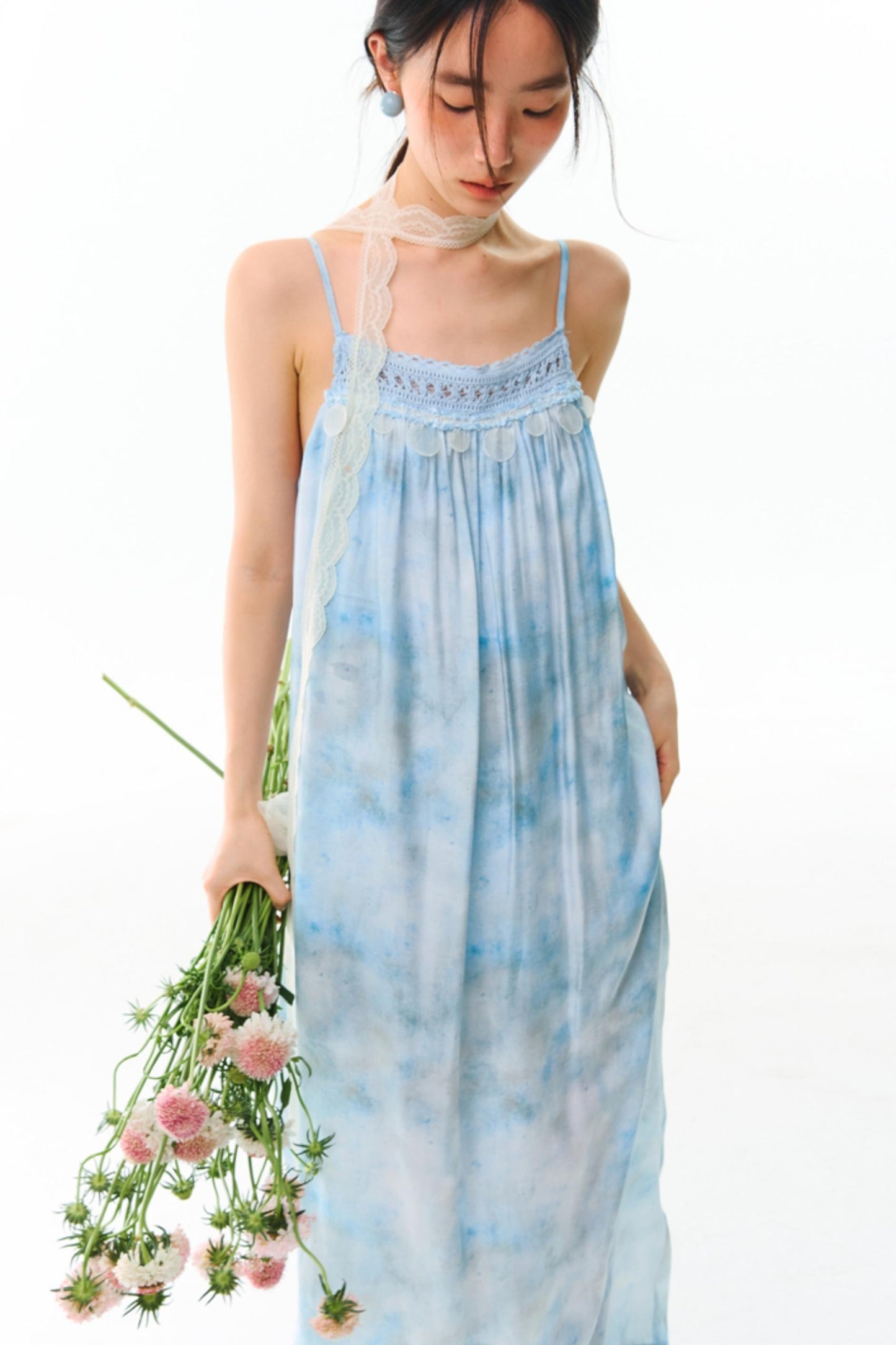 Blue Vacation Halter Dress