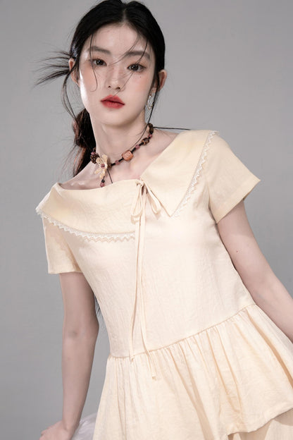 Soft Apricot Wave Skirt Set-Up