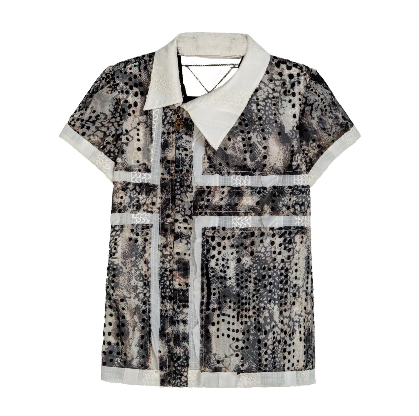 Millennium Chiffon Patch Cross Shirt