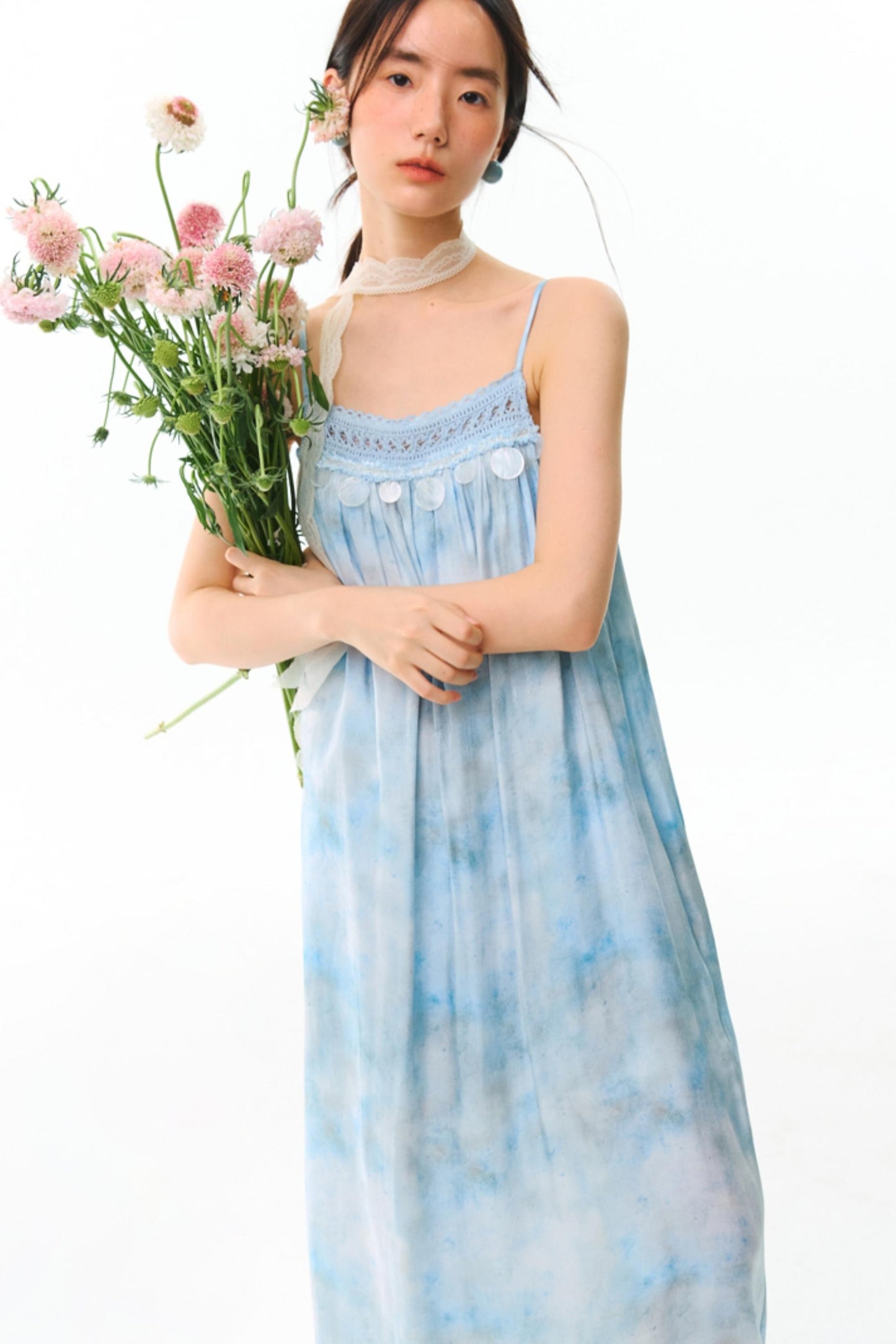 Blue Vacation Halter Dress