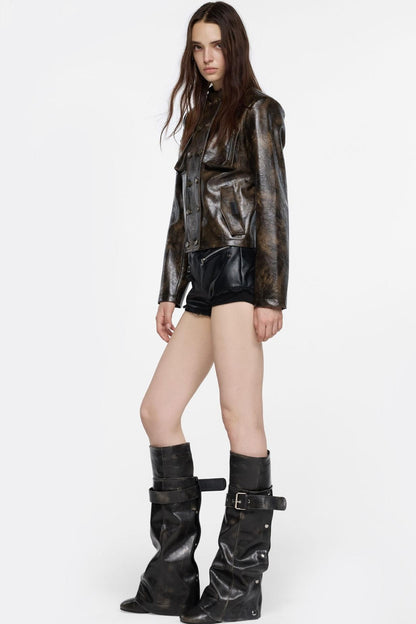 Overseas Celebrity Fashion Bloggers Punk Coat