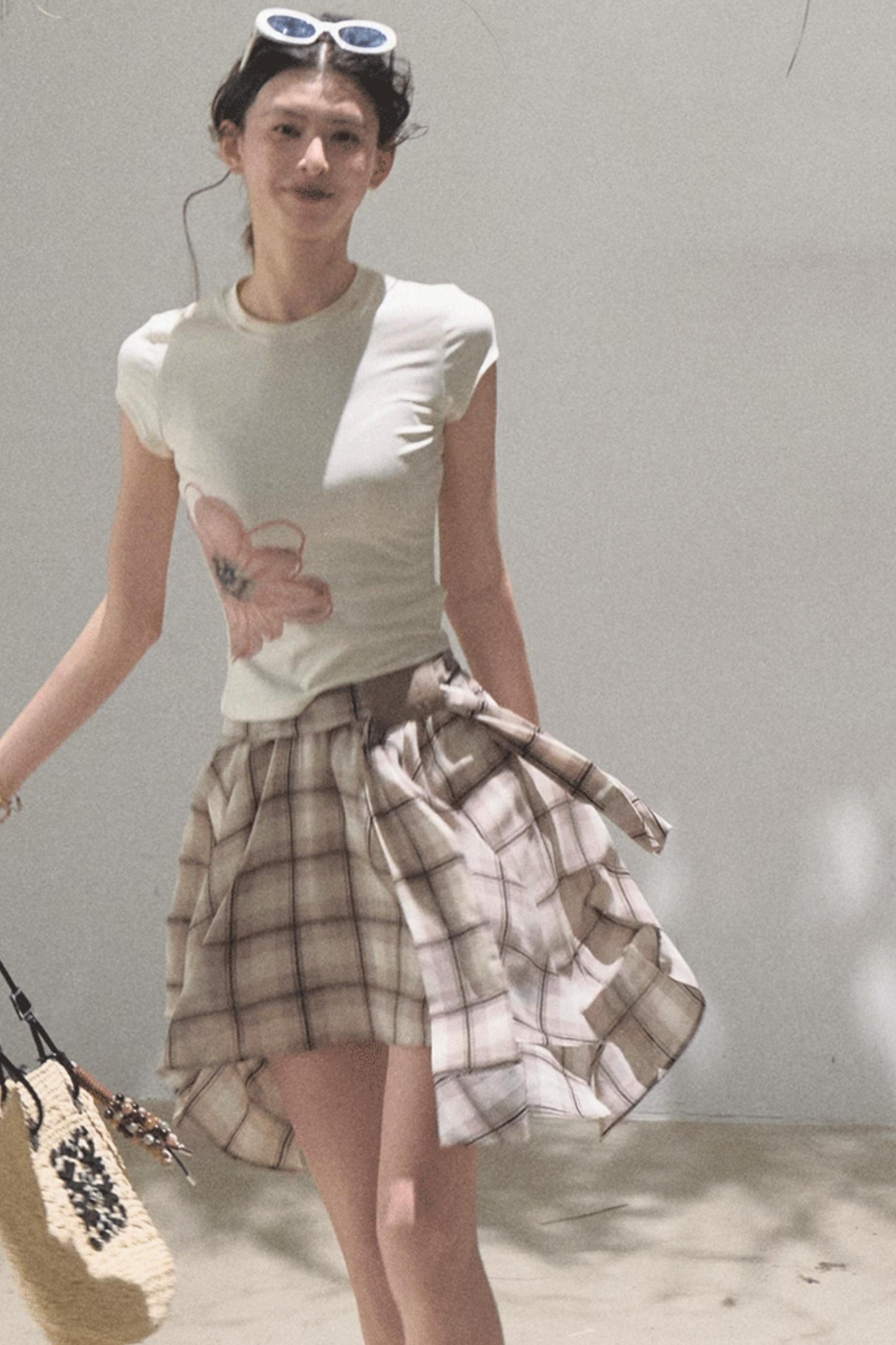 Love Ripple Plaid Skirt