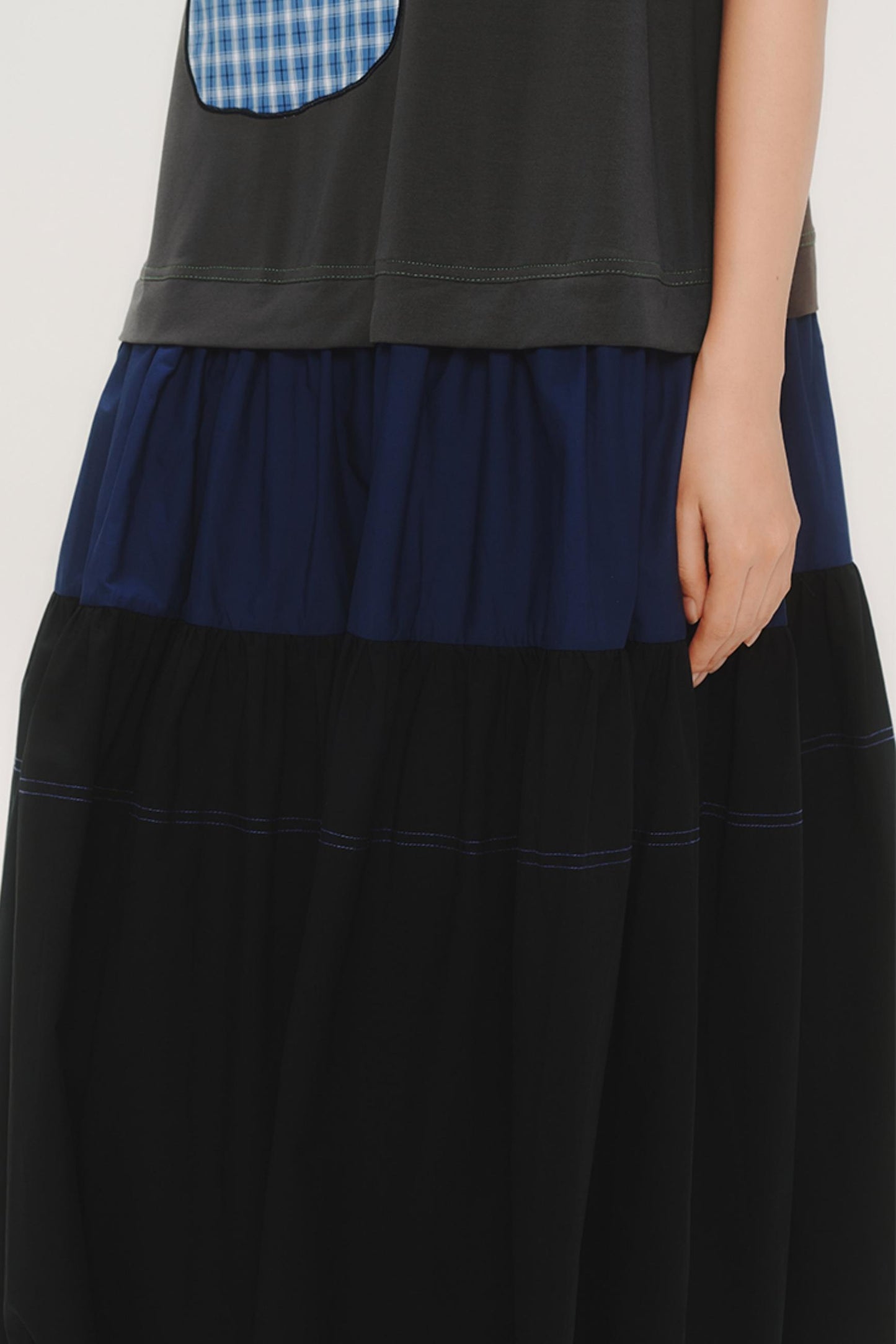 Cherry Applique Long Vest Dress