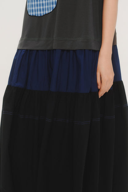 Cherry Applique Long Vest Dress