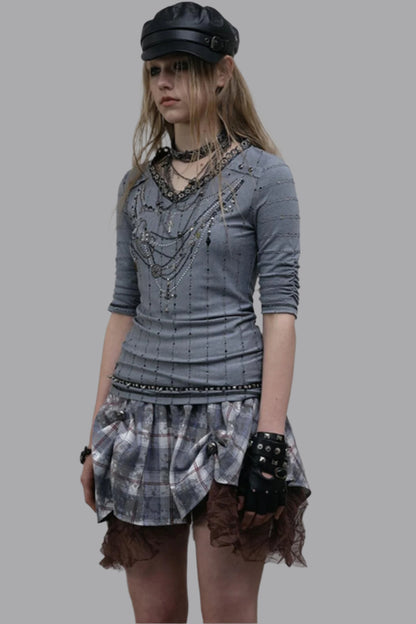 Retro V-Neck Tee Set-Up