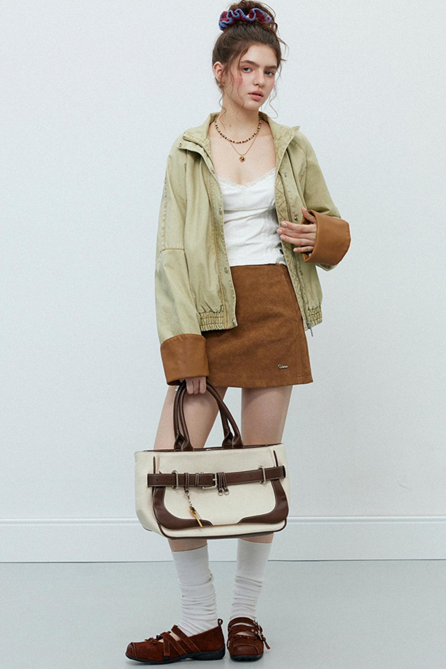 Split Leather Cargo Jacket