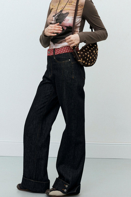 Embroidery Casual Loose Straight Jeans