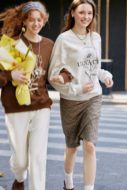 Vintage Check A-Line Woolen Skirt