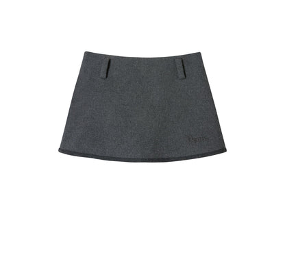 Dark Gray A-Line Woolen Skirt