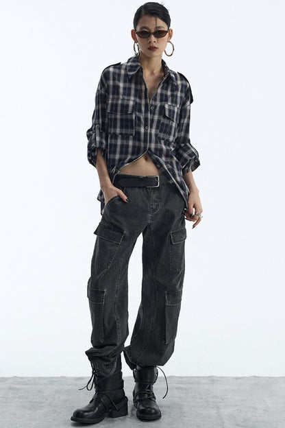 Vintage Black Lapel Shirt