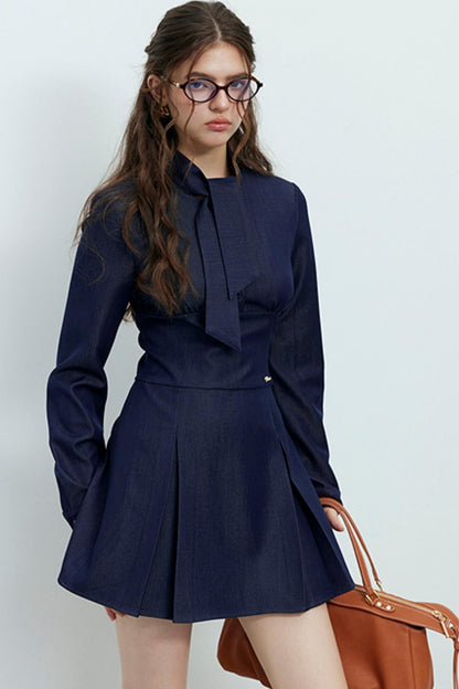 Design Sense Navy Blue Denim Dress