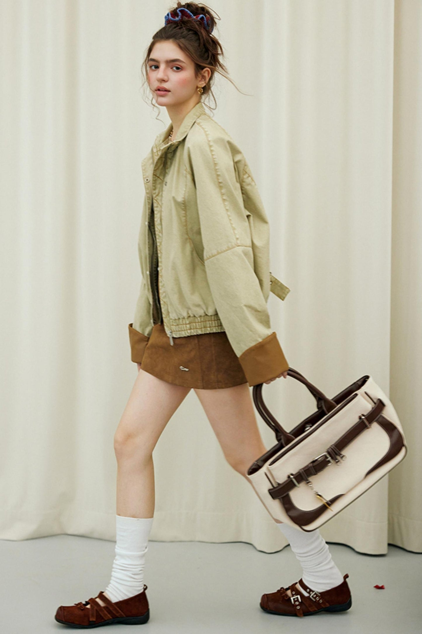 Split Leather Cargo Jacket