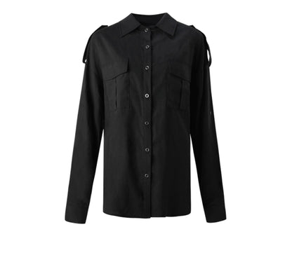 Vintage Black Lapel Shirt