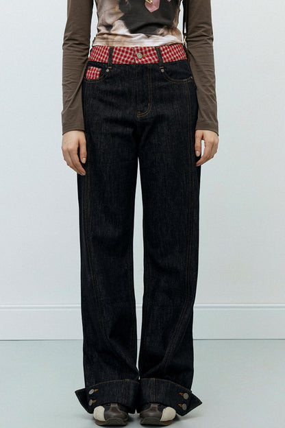 Embroidery Casual Loose Straight Jeans