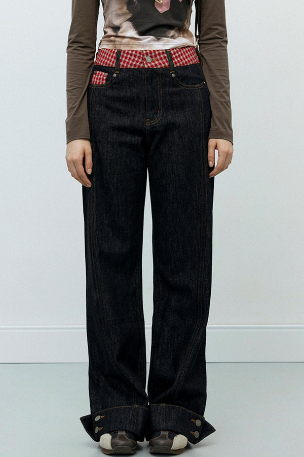 Embroidery Casual Loose Straight Jeans