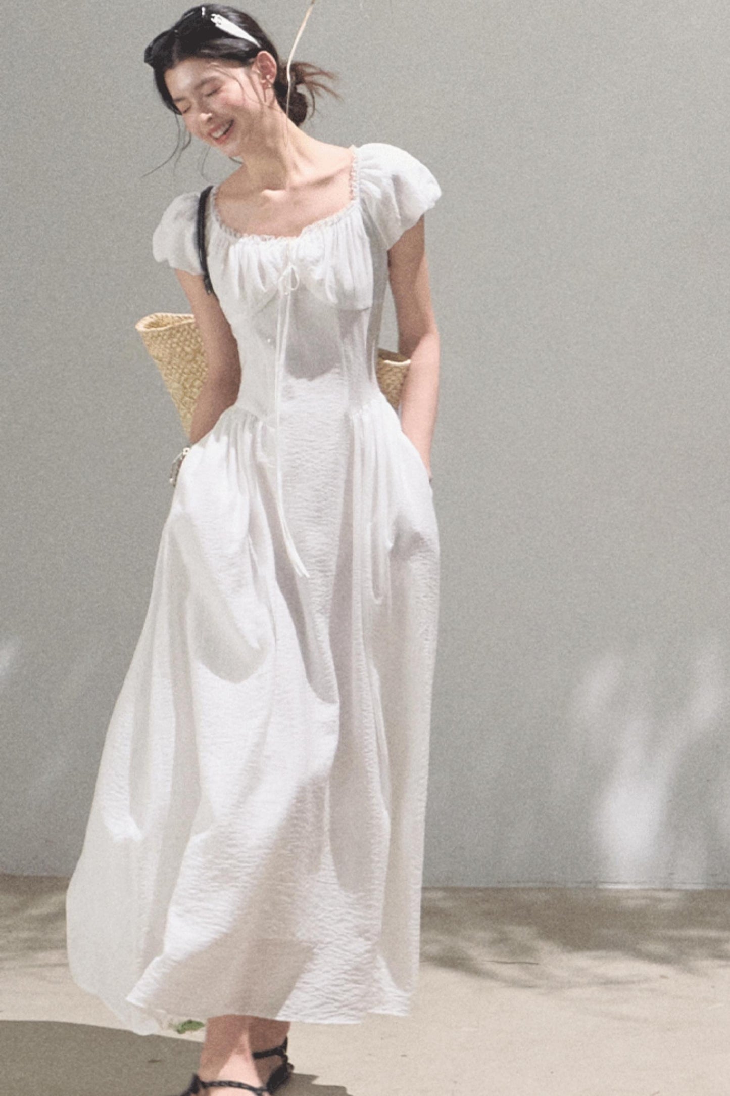 Luminous Cotton Tea Dress