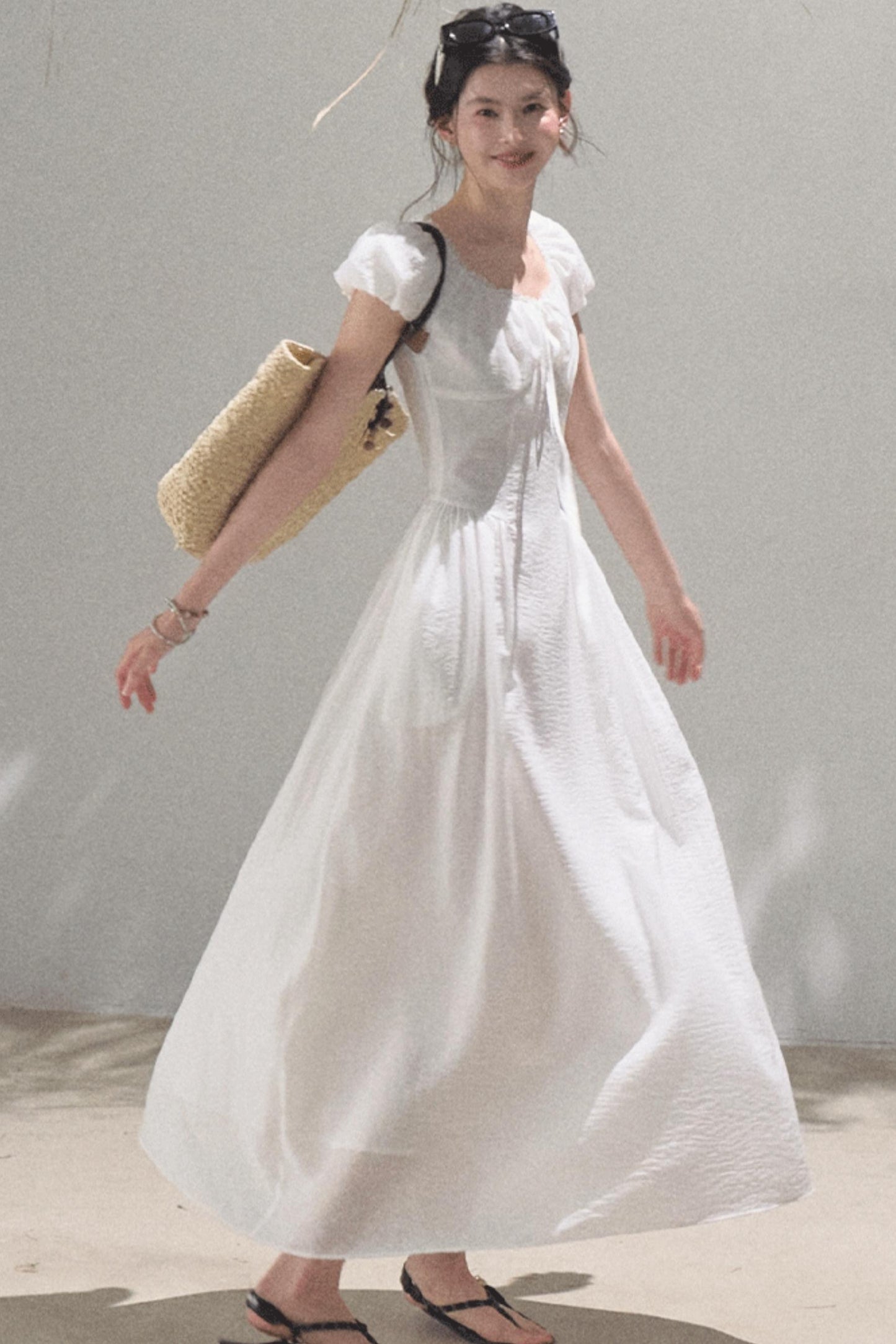 Luminous Cotton Tea Dress