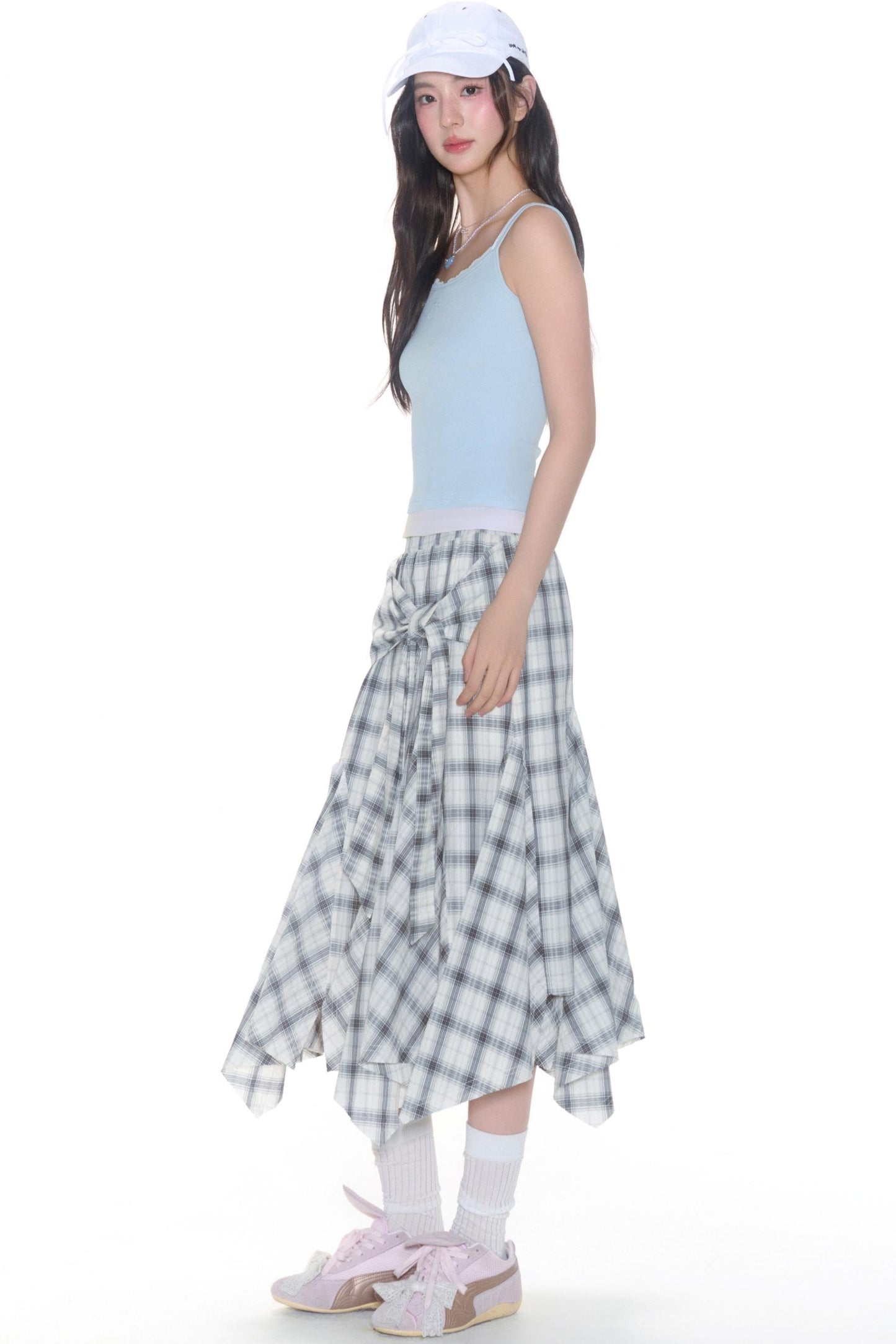 Summer Check Waist Skirt