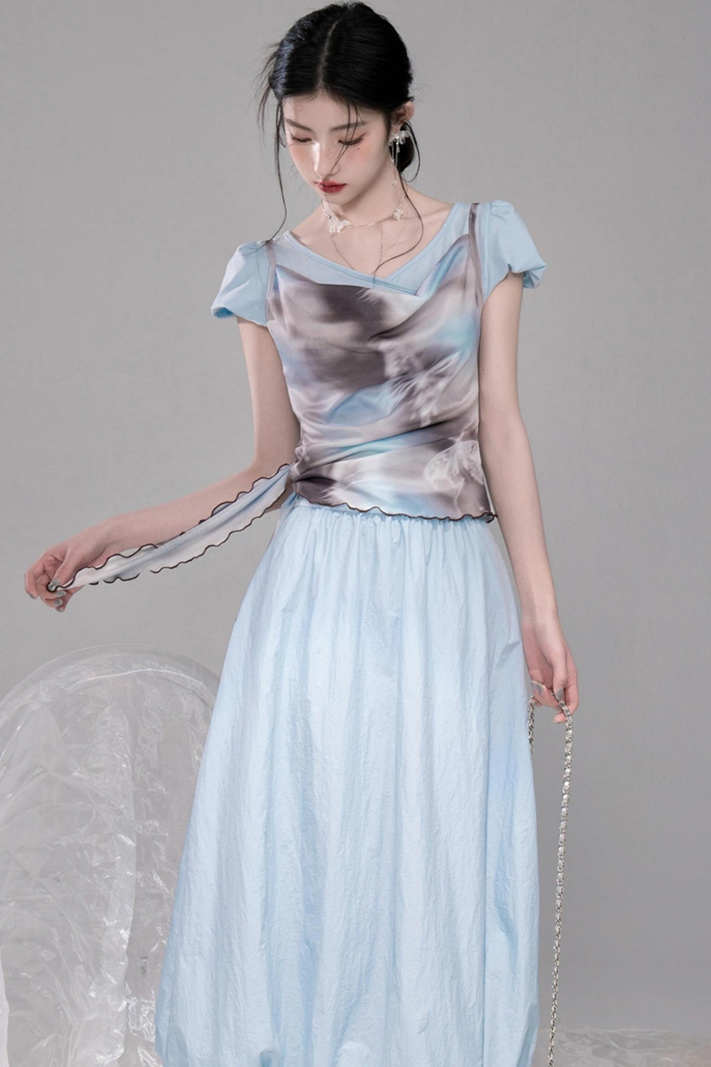 Twilight Sky Blue Swing Dress
