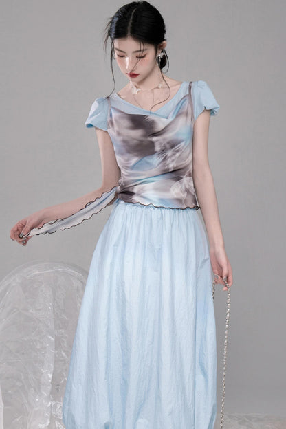 Twilight Sky Blue Swing Dress