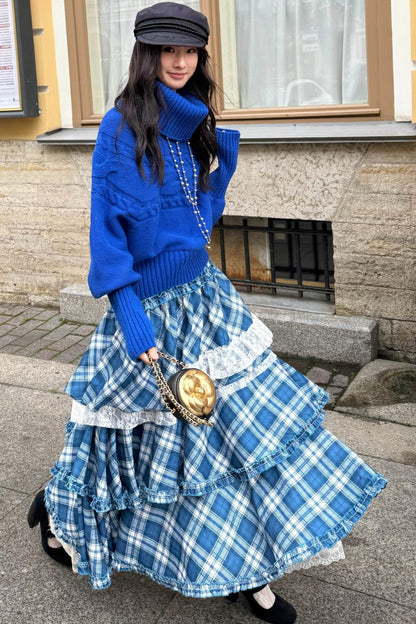 Vintage Blue Turtleneck Sweater