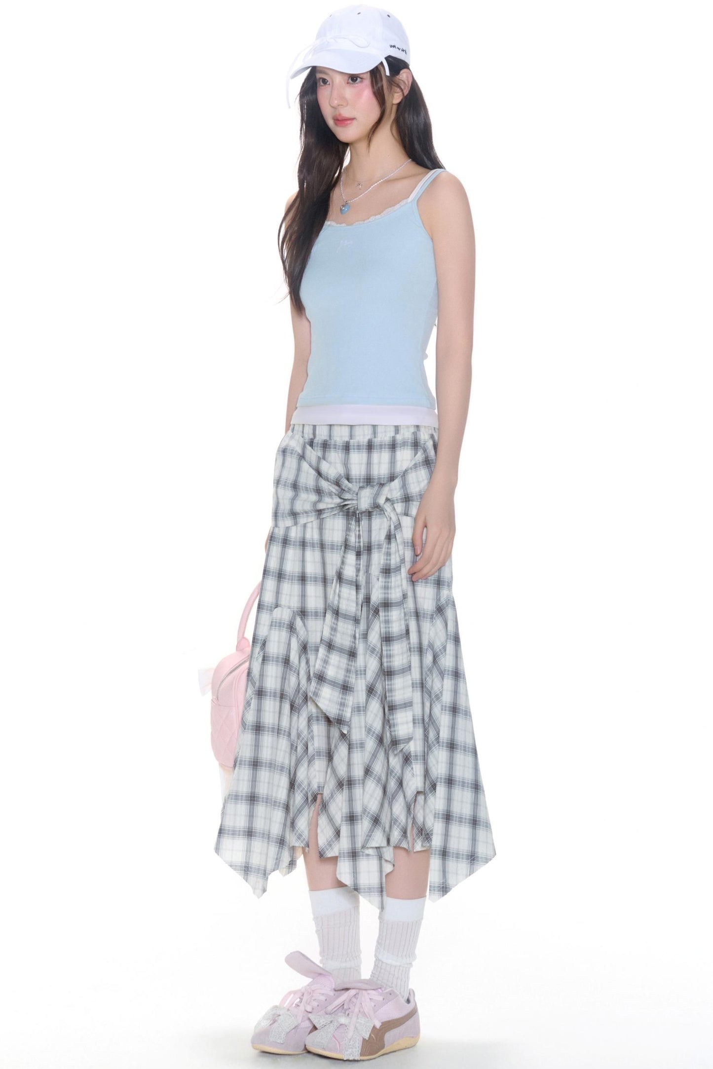 Summer Check Waist Skirt