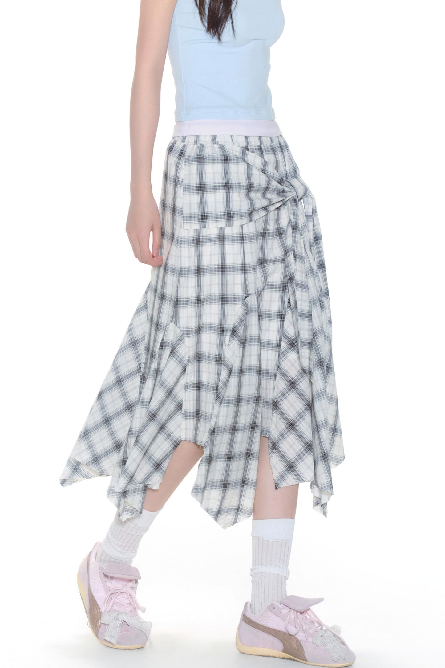 Summer Check Waist Skirt