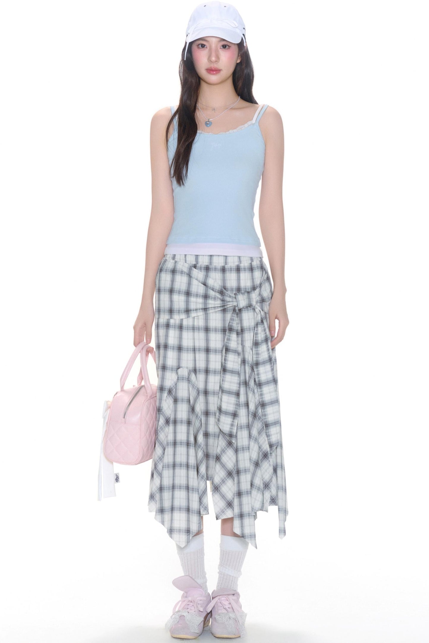 Summer Check Waist Skirt