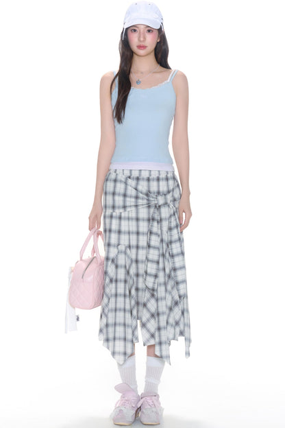 Summer Check Waist Skirt