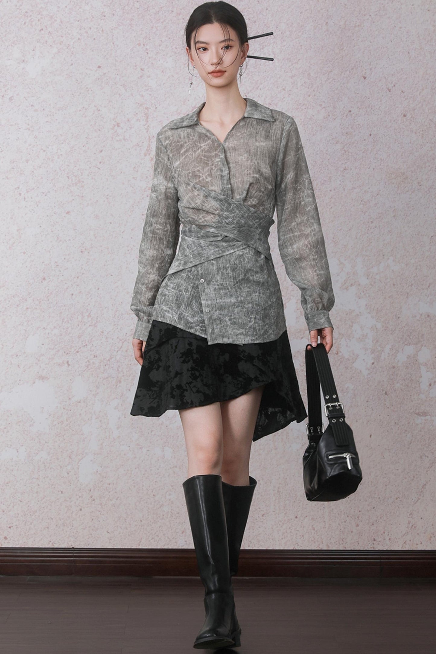 Autumn Staggered Asymmetrical Skirt