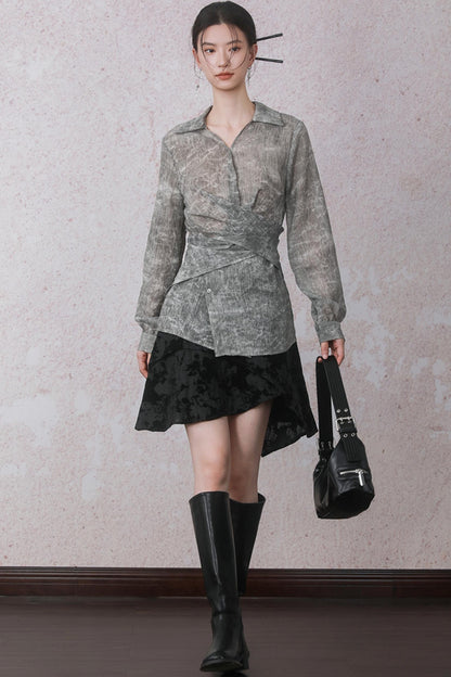 Autumn Staggered Asymmetrical Skirt