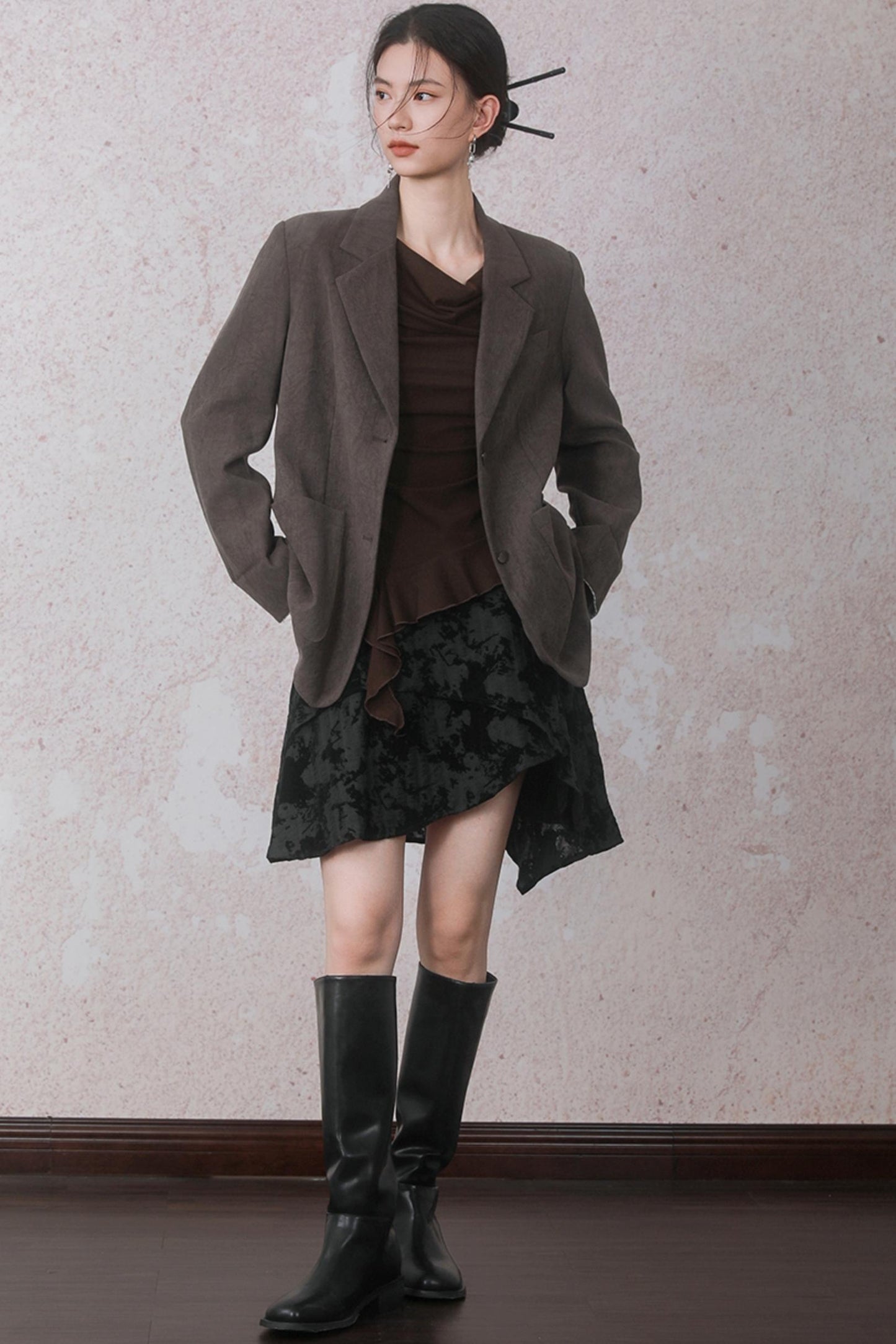 Autumn Staggered Asymmetrical Skirt