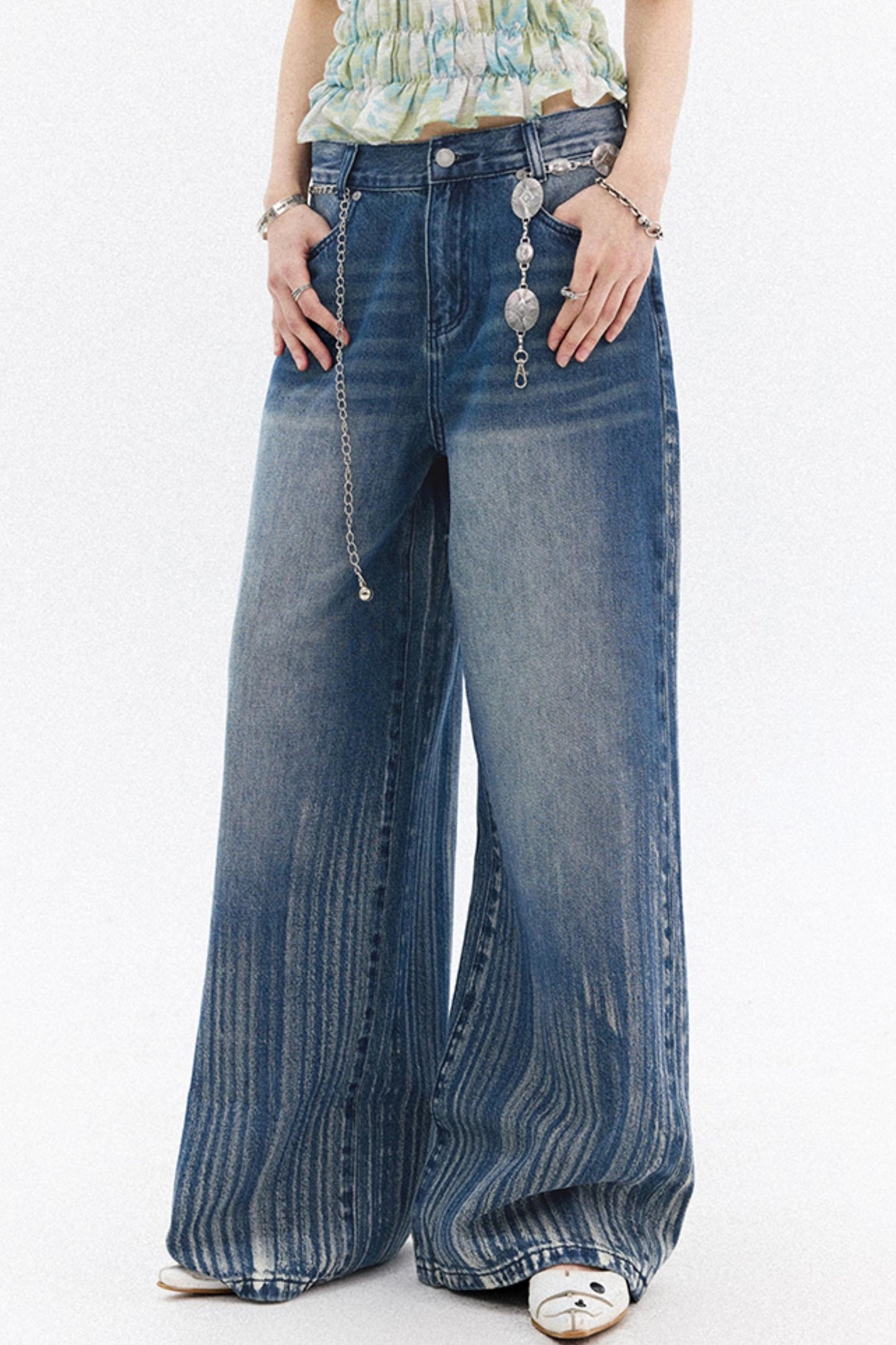 Compass Denim Wide-Leg Pants