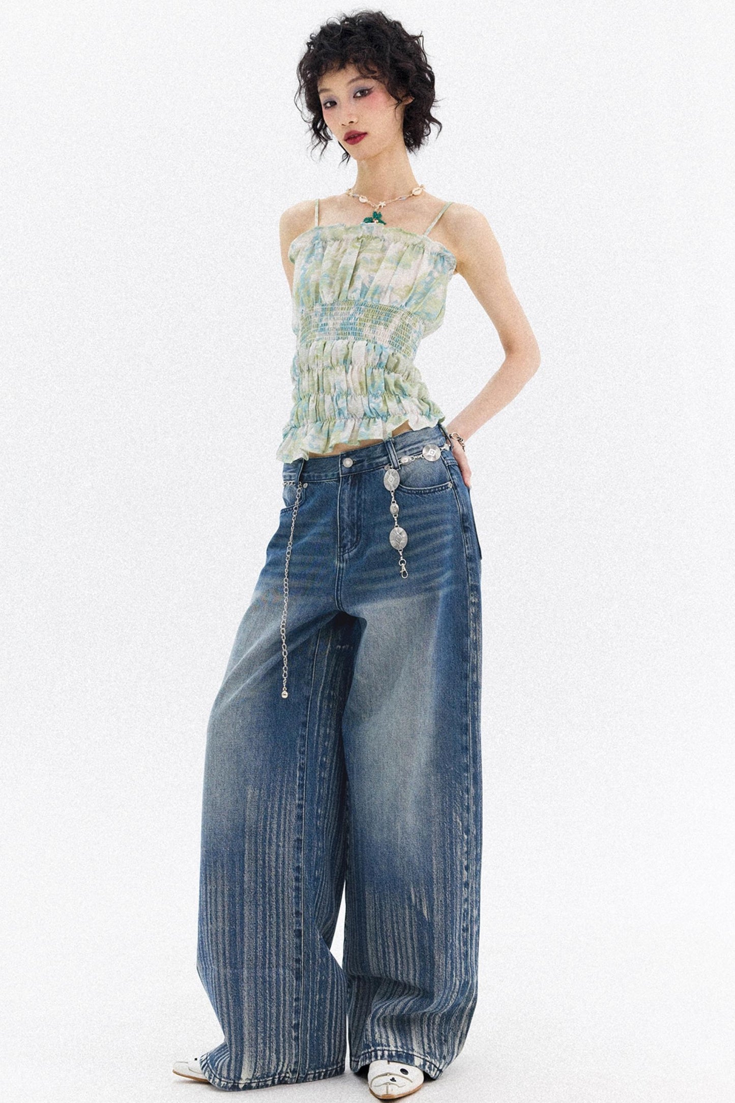 Compass Denim Wide-Leg Pants