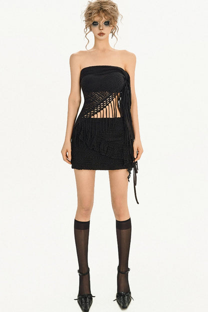 Cool Design Black Tassel Top
