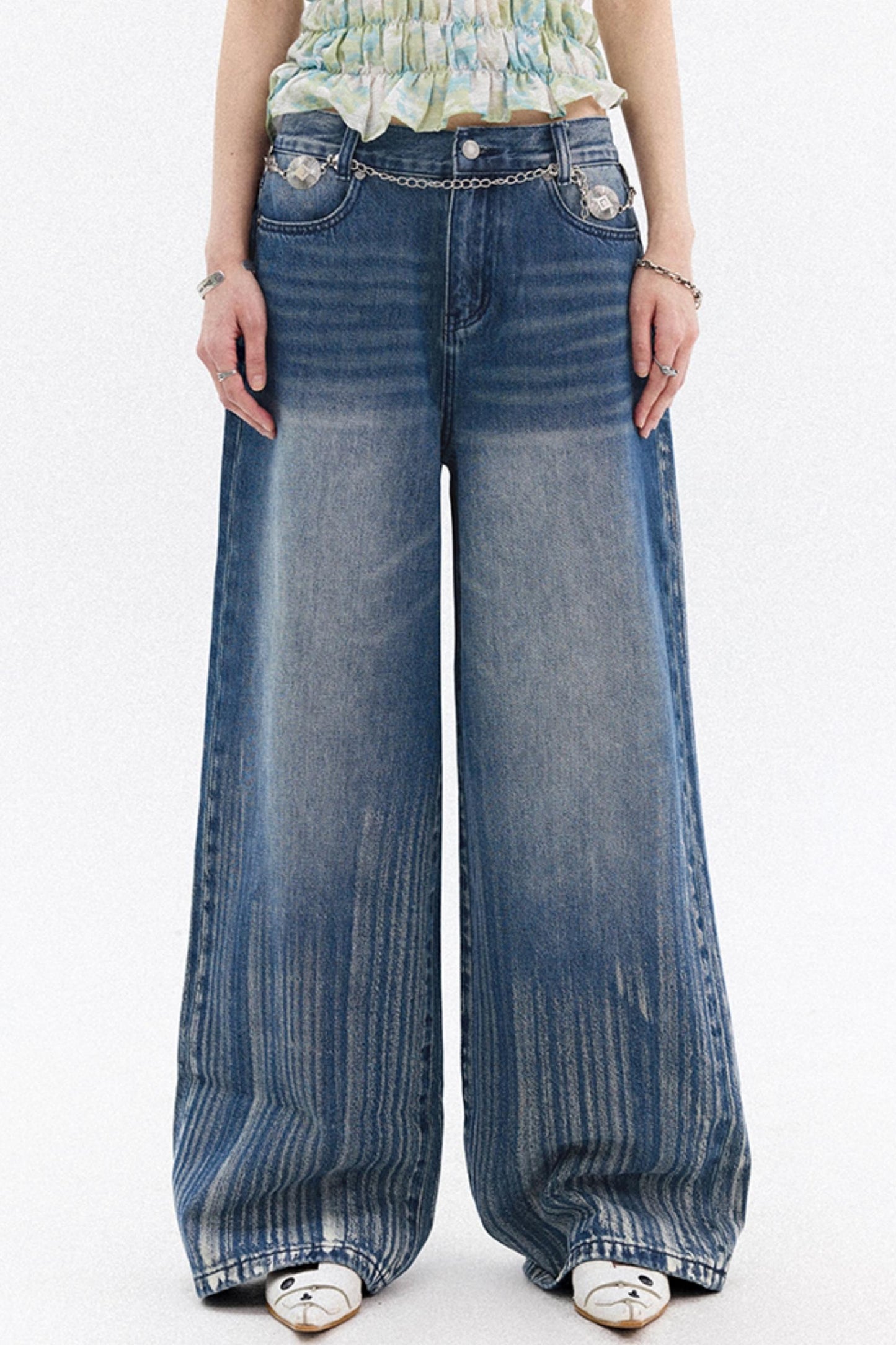 Compass Denim Wide-Leg Pants